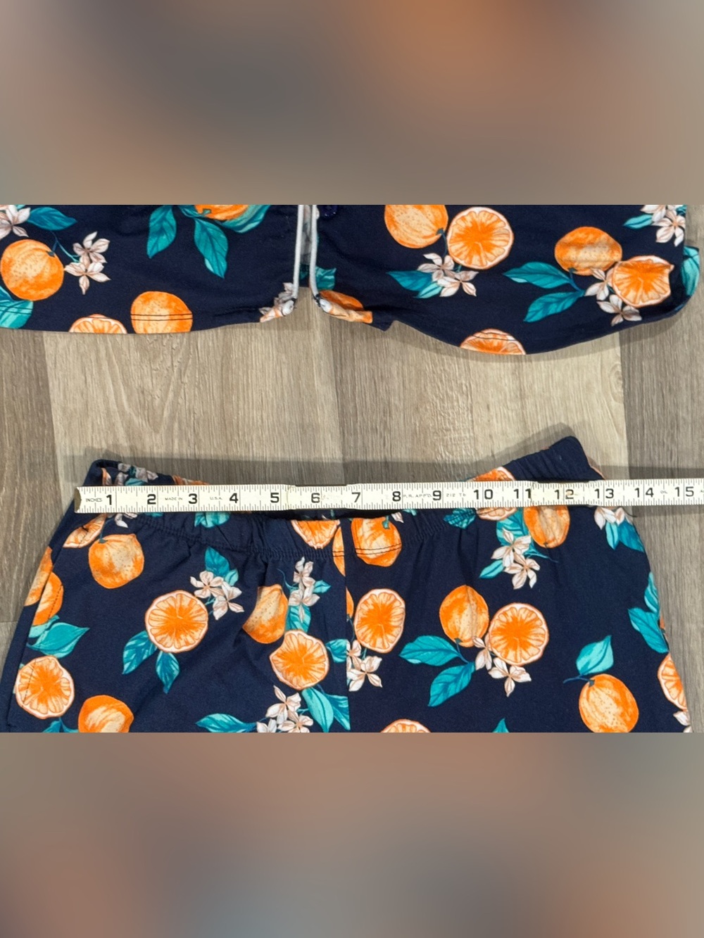Women’s Navy Orange Citrus Pajama Set - Picture 9 of 12